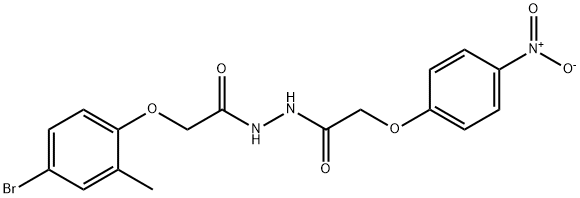 2-(4-bromo-2-methylphenoxy)-N'-({4-nitrophenoxy}acetyl)acetohydrazide 结构式