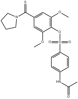 2,6-dimethoxy-4-(pyrrolidin-1-ylcarbothioyl)phenyl 4-(acetylamino)benzenesulfonate 结构式