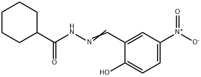 N'-{2-hydroxy-5-nitrobenzylidene}cyclohexanecarbohydrazide 结构式