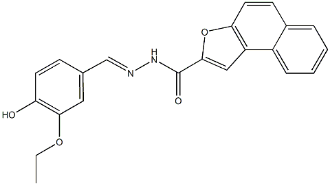 N'-(3-ethoxy-4-hydroxybenzylidene)naphtho[2,1-b]furan-2-carbohydrazide 结构式