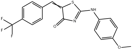 2-[(4-methoxyphenyl)imino]-5-[4-(trifluoromethyl)benzylidene]-1,3-thiazolidin-4-one 结构式