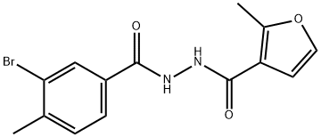 N'-(3-bromo-4-methylbenzoyl)-2-methyl-3-furohydrazide 结构式