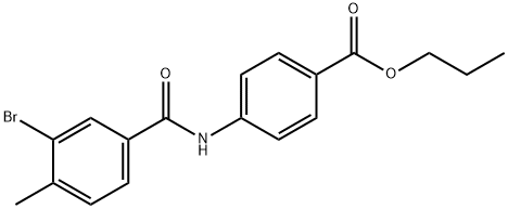 propyl 4-[(3-bromo-4-methylbenzoyl)amino]benzoate 结构式