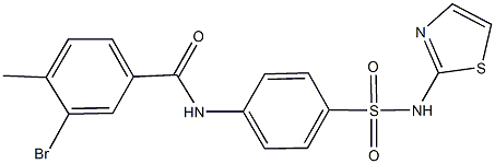 3-bromo-4-methyl-N-{4-[(1,3-thiazol-2-ylamino)sulfonyl]phenyl}benzamide 结构式