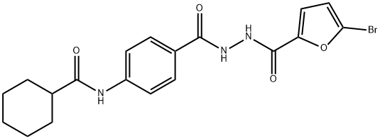 N-(4-{[2-(5-bromo-2-furoyl)hydrazino]carbonyl}phenyl)cyclohexanecarboxamide 结构式