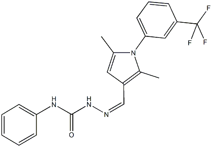 2,5-dimethyl-1-[3-(trifluoromethyl)phenyl]-1H-pyrrole-3-carbaldehyde N-phenylsemicarbazone 结构式