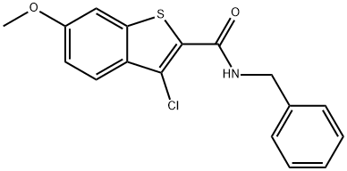 N-benzyl-3-chloro-6-methoxy-1-benzothiophene-2-carboxamide 结构式