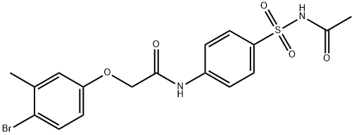 N-{4-[(acetylamino)sulfonyl]phenyl}-2-(4-bromo-3-methylphenoxy)acetamide 结构式