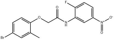 2-(4-bromo-2-methylphenoxy)-N-{2-fluoro-5-nitrophenyl}acetamide 结构式
