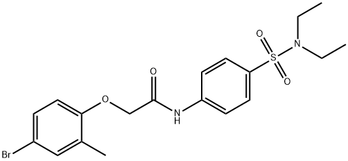 2-(4-bromo-2-methylphenoxy)-N-{4-[(diethylamino)sulfonyl]phenyl}acetamide 结构式