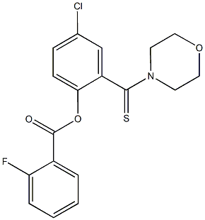 4-chloro-2-(4-morpholinylcarbothioyl)phenyl 2-fluorobenzoate 结构式
