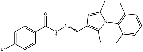 4-bromo-N'-{[1-(2,6-dimethylphenyl)-2,5-dimethyl-1H-pyrrol-3-yl]methylene}benzohydrazide 结构式