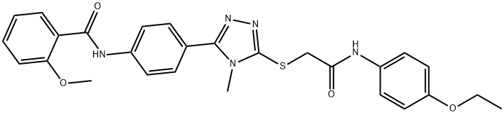 N-[4-(5-{[2-(4-ethoxyanilino)-2-oxoethyl]sulfanyl}-4-methyl-4H-1,2,4-triazol-3-yl)phenyl]-2-methoxybenzamide 结构式