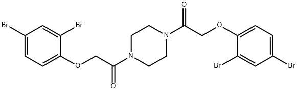 1,4-bis[(2,4-dibromophenoxy)acetyl]piperazine 结构式