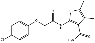 2-{[(4-chlorophenoxy)acetyl]amino}-4,5-dimethyl-3-thiophenecarboxamide 结构式