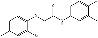 2-(2-bromo-4-methylphenoxy)-N-(3,4-dimethylphenyl)acetamide 结构式