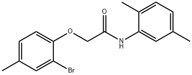 2-(2-bromo-4-methylphenoxy)-N-(2,5-dimethylphenyl)acetamide 结构式