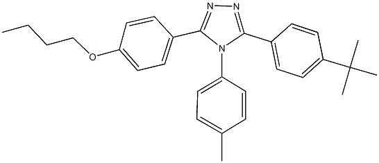 butyl 4-[5-(4-tert-butylphenyl)-4-(4-methylphenyl)-4H-1,2,4-triazol-3-yl]phenyl ether 结构式