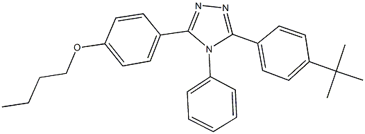 butyl 4-[5-(4-tert-butylphenyl)-4-phenyl-4H-1,2,4-triazol-3-yl]phenyl ether 结构式