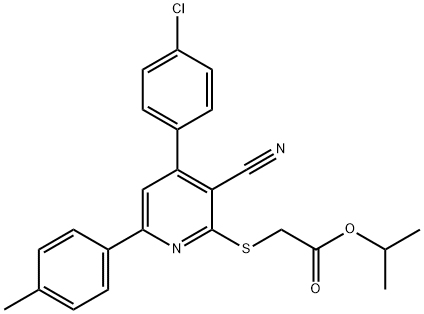 isopropyl {[4-(4-chlorophenyl)-3-cyano-6-(4-methylphenyl)-2-pyridinyl]sulfanyl}acetate 结构式