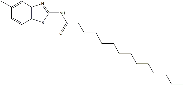 N-(5-methyl-1,3-benzothiazol-2-yl)tetradecanamide 结构式