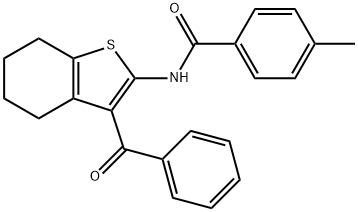 N-(3-benzoyl-4,5,6,7-tetrahydro-1-benzothien-2-yl)-4-methylbenzamide 结构式