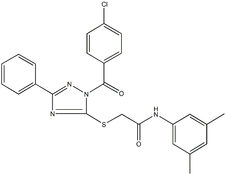 2-{[1-(4-chlorobenzoyl)-3-phenyl-1H-1,2,4-triazol-5-yl]sulfanyl}-N-(3,5-dimethylphenyl)acetamide 结构式