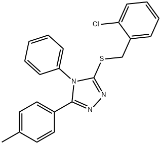 3-[(2-chlorobenzyl)sulfanyl]-5-(4-methylphenyl)-4-phenyl-4H-1,2,4-triazole 结构式