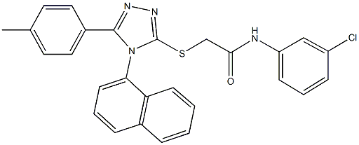 N-(3-chlorophenyl)-2-{[5-(4-methylphenyl)-4-(1-naphthyl)-4H-1,2,4-triazol-3-yl]sulfanyl}acetamide 结构式