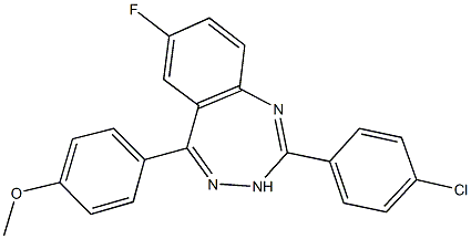 4-[2-(4-chlorophenyl)-7-fluoro-3H-1,3,4-benzotriazepin-5-yl]phenyl methyl ether 结构式