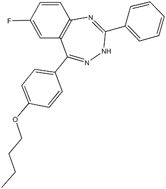 butyl 4-(7-fluoro-2-phenyl-3H-1,3,4-benzotriazepin-5-yl)phenyl ether 结构式