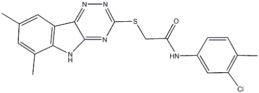 N-(3-chloro-4-methylphenyl)-2-[(6,8-dimethyl-5H-[1,2,4]triazino[5,6-b]indol-3-yl)sulfanyl]acetamide 结构式