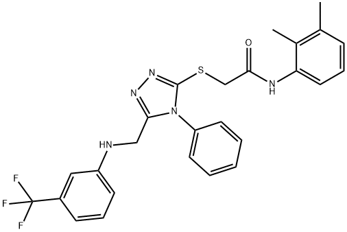 N-(2,3-dimethylphenyl)-2-[(4-phenyl-5-{[3-(trifluoromethyl)anilino]methyl}-4H-1,2,4-triazol-3-yl)sulfanyl]acetamide 结构式