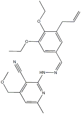 2-[2-(3-allyl-4,5-diethoxybenzylidene)hydrazino]-4-(methoxymethyl)-6-methylnicotinonitrile 结构式