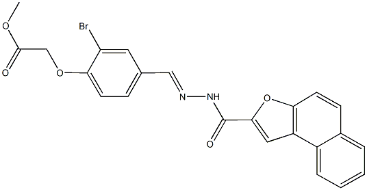 methyl{2-bromo-4-[2-(naphtho[2,1-b]furan-2-ylcarbonyl)carbohydrazonoyl]phenoxy}acetate 结构式
