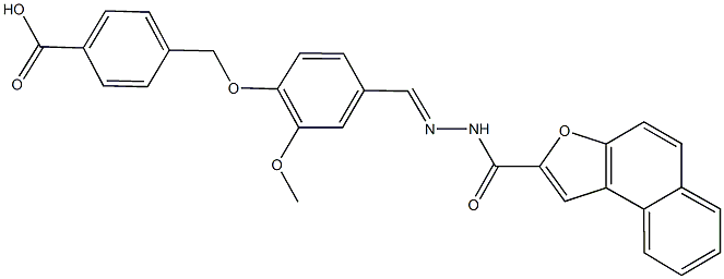 4-({2-methoxy-4-[2-(naphtho[2,1-b]furan-2-ylcarbonyl)carbohydrazonoyl]phenoxy}methyl)benzoic acid 结构式