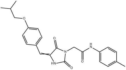 2-[4-(4-isobutoxybenzylidene)-2,5-dioxo-1-imidazolidinyl]-N-(4-methylphenyl)acetamide 结构式