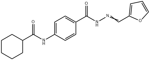 N-(4-{[2-(2-furylmethylene)hydrazino]carbonyl}phenyl)cyclohexanecarboxamide 结构式