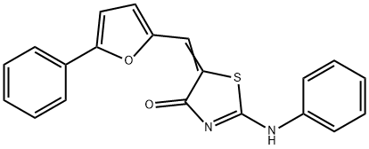 5-[(5-phenyl-2-furyl)methylene]-2-(phenylimino)-1,3-thiazolidin-4-one 结构式