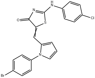 5-{[1-(4-bromophenyl)-1H-pyrrol-2-yl]methylene}-2-[(4-chlorophenyl)imino]-1,3-thiazolidin-4-one 结构式