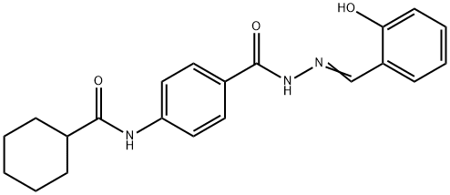 N-(4-{[2-(2-hydroxybenzylidene)hydrazino]carbonyl}phenyl)cyclohexanecarboxamide 结构式