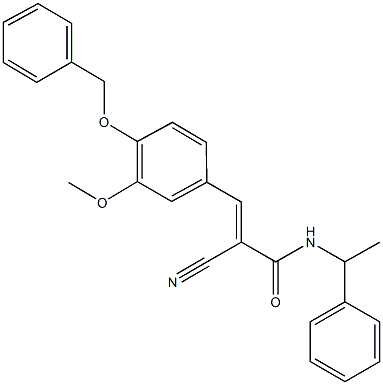 3-[4-(benzyloxy)-3-methoxyphenyl]-2-cyano-N-(1-phenylethyl)acrylamide 结构式