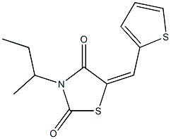 3-sec-butyl-5-(2-thienylmethylene)-1,3-thiazolidine-2,4-dione 结构式