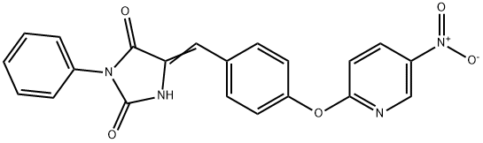 5-[4-({5-nitro-2-pyridinyl}oxy)benzylidene]-3-phenyl-2,4-imidazolidinedione 结构式