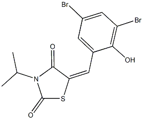 5-(3,5-dibromo-2-hydroxybenzylidene)-3-isopropyl-1,3-thiazolidine-2,4-dione 结构式