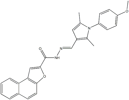 N'-{[1-(4-methoxyphenyl)-2,5-dimethyl-1H-pyrrol-3-yl]methylene}naphtho[2,1-b]furan-2-carbohydrazide 结构式