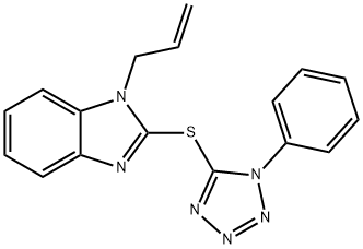 1-allyl-2-[(1-phenyl-1H-tetraazol-5-yl)sulfanyl]-1H-benzimidazole 结构式