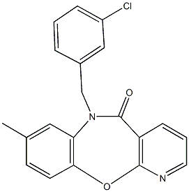6-(3-chlorobenzyl)-8-methylpyrido[2,3-b][1,5]benzoxazepin-5(6H)-one 结构式
