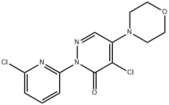 4-chloro-2-(6-chloro-2-pyridinyl)-5-(4-morpholinyl)-3(2H)-pyridazinone 结构式