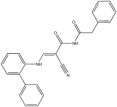 3-([1,1'-biphenyl]-2-ylamino)-2-cyano-N-(phenylacetyl)acrylamide 结构式